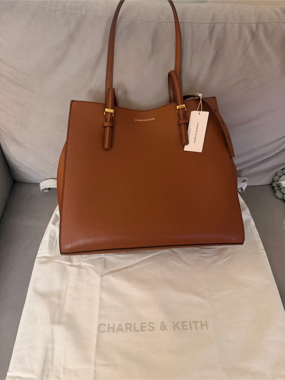 Charles & Keith XL Tote Bag (Chocolate) image indicator(2)