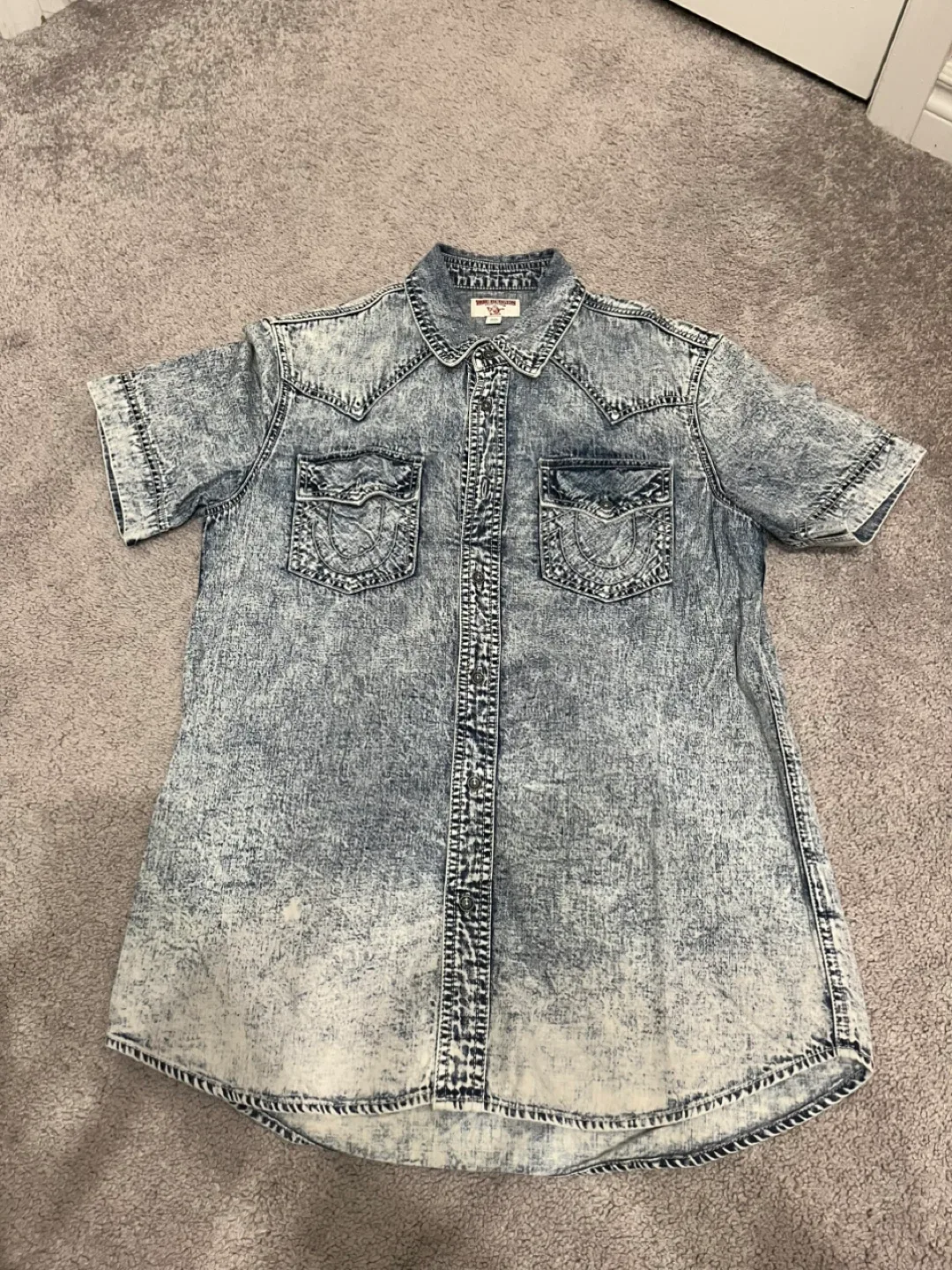 True Religion Denim Shirt Dress - Size M thumbnail