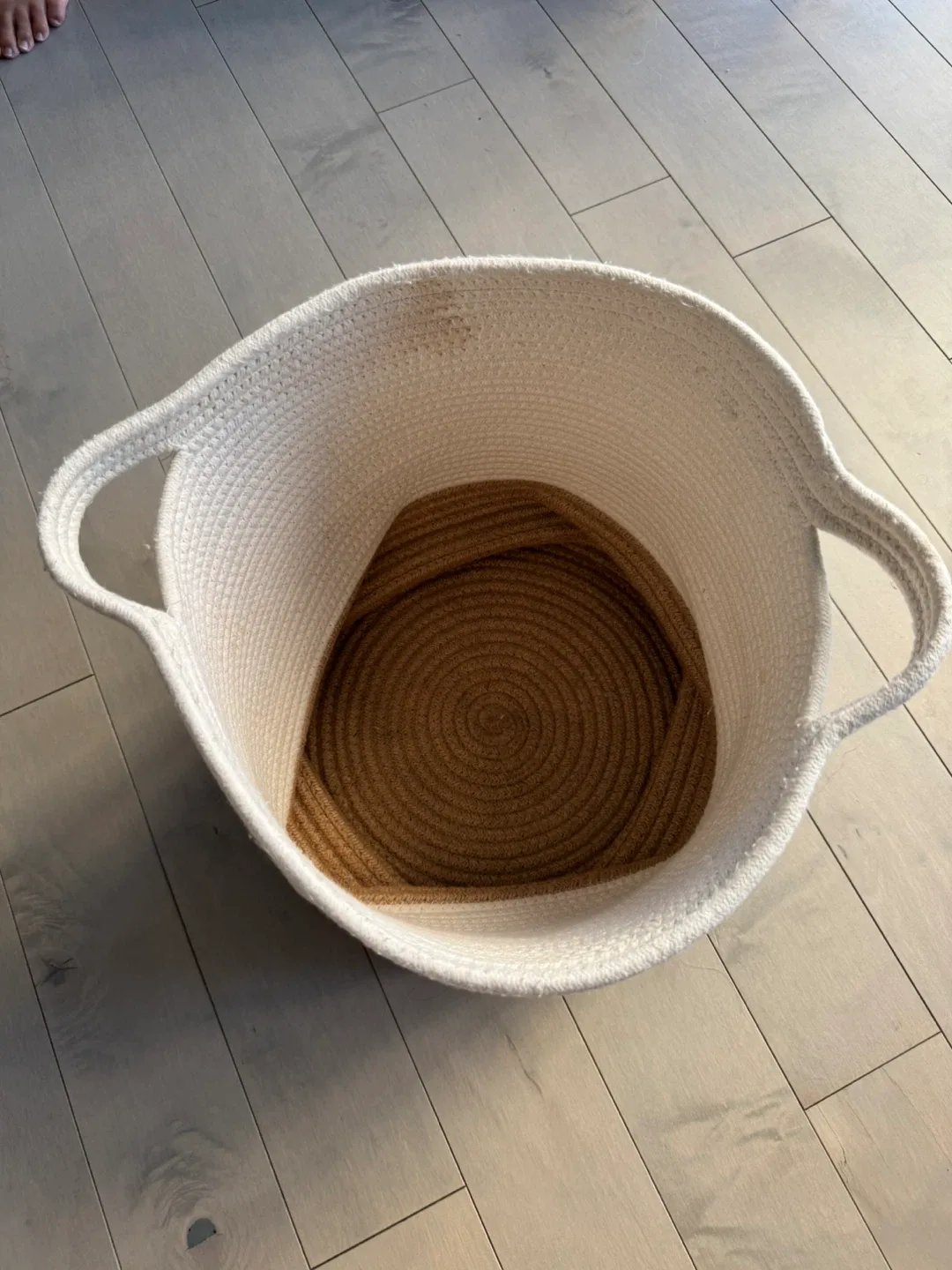 White & Brown Woven Storage Basket - 17" Height thumbnail
