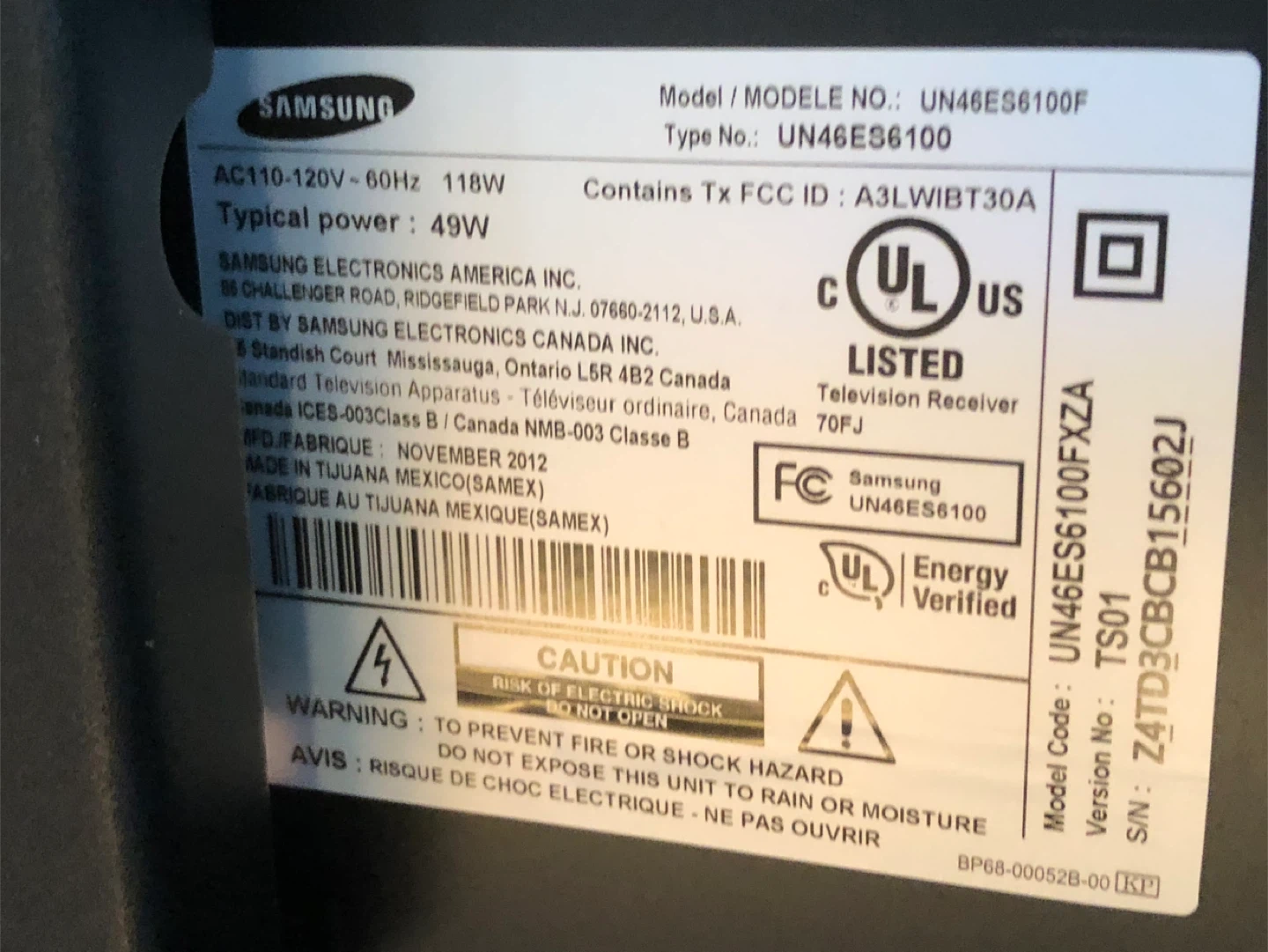 Samsung UN46ES6100 46" Smart TV - photo 5