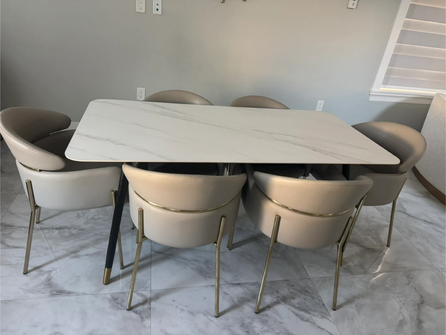 Dining Chairs and table - Set of 6 - Beige - photo 2