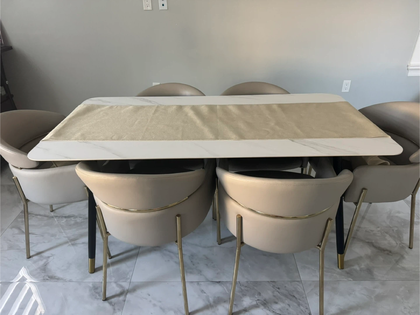 Dining Chairs and table - Set of 6 - Beige