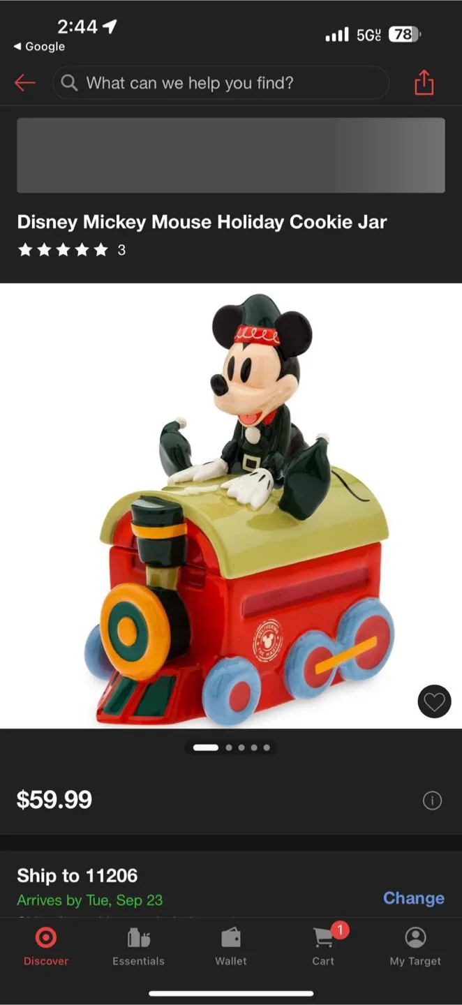 Disney Mickey Mouse Holiday Cookie Jar image indicator(2)