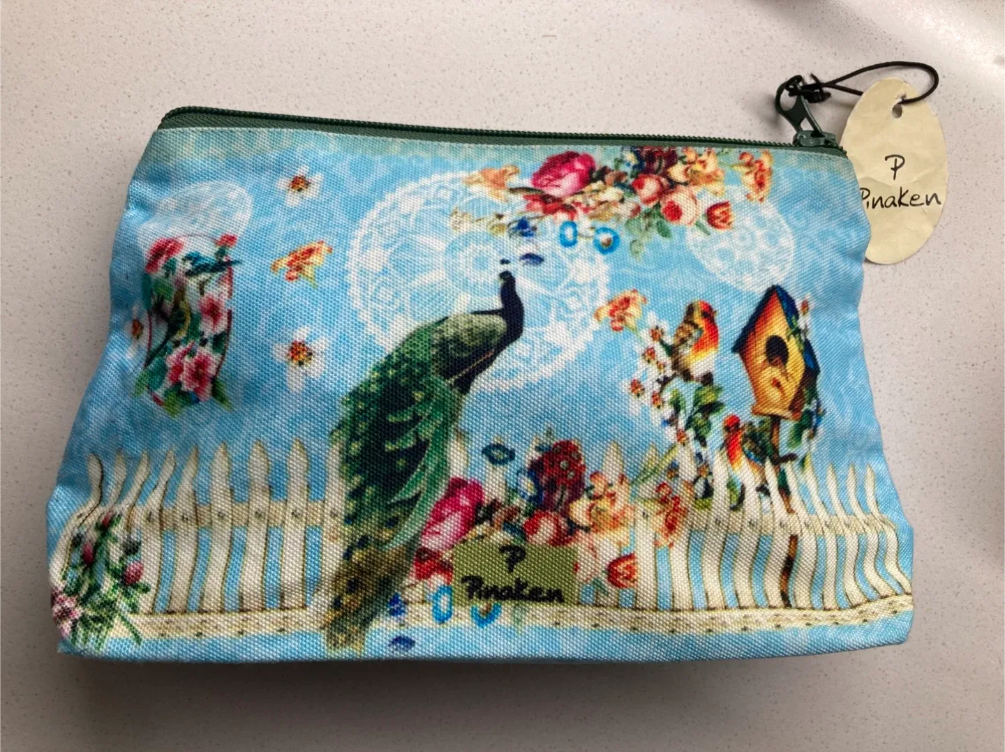 New Pinaken Peacock Floral Cosmetic Bag image indicator(3)