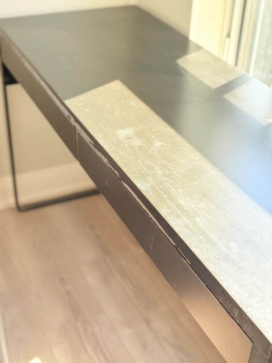 Black ikea Desk with Drawer - photo 4