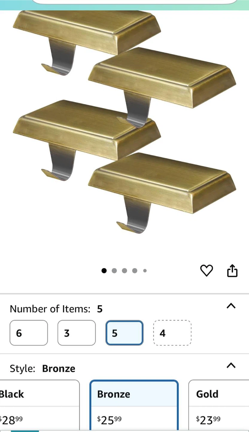Bronze Stocking Holders - Set of 5 - photo 2