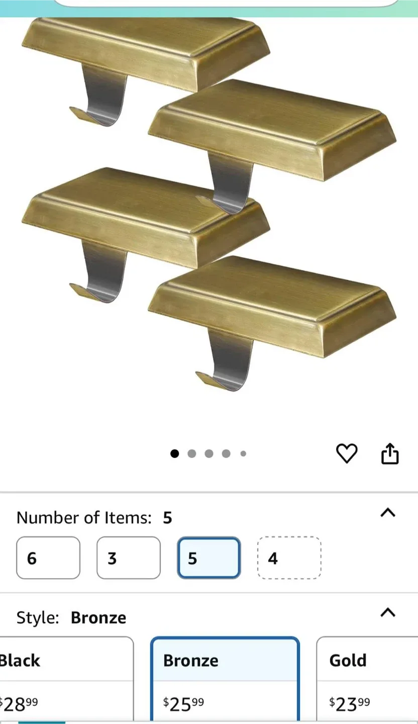 Bronze Stocking Holders - Set of 5 image indicator(2)