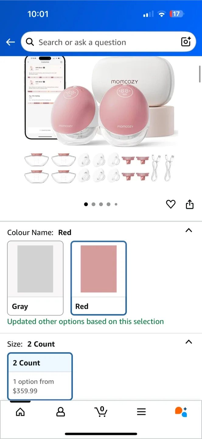 Momcozy Mobile Flow - Red, 2 Count image indicator(4)