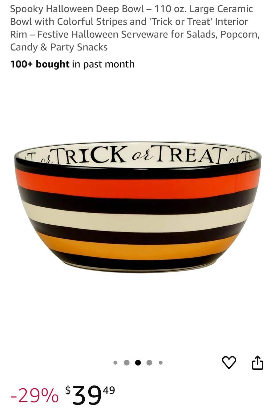 Mud Pie Halloween Stoneware Candy Bowl - photo 2