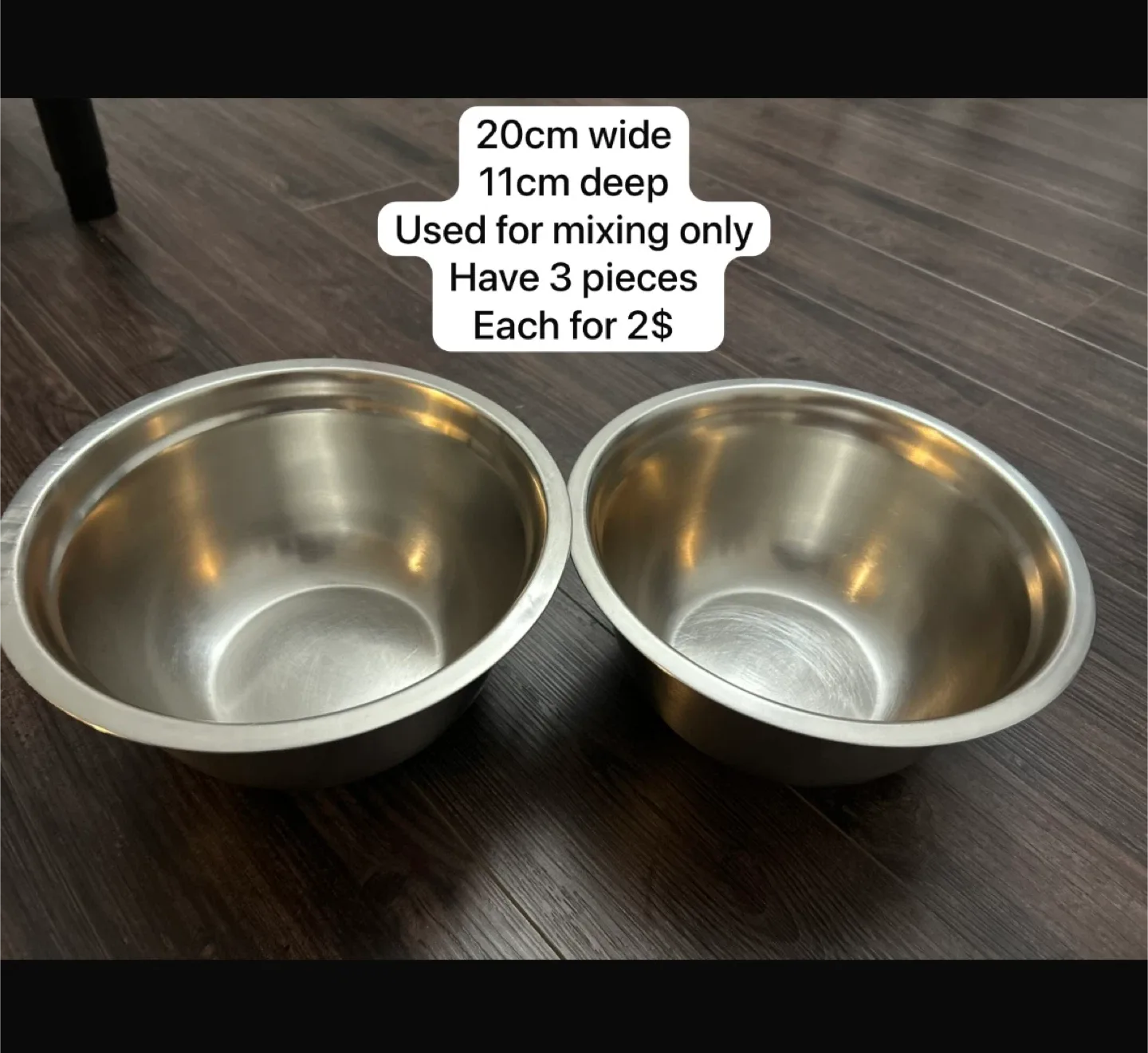 Stainless Steel Mixing Bowls - 20cm Wide thumbnail