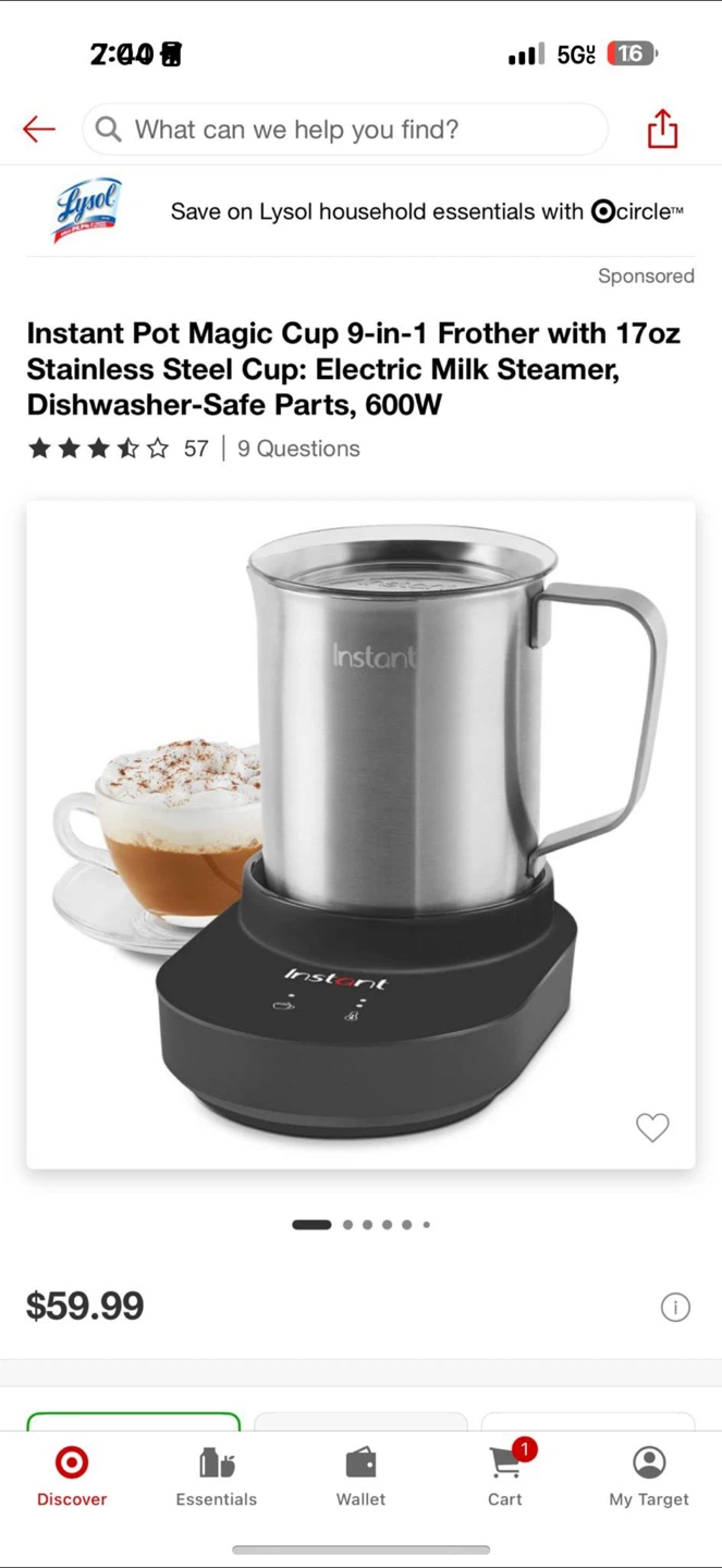 Instant Pot Magic Cup 9-in-1 Frother