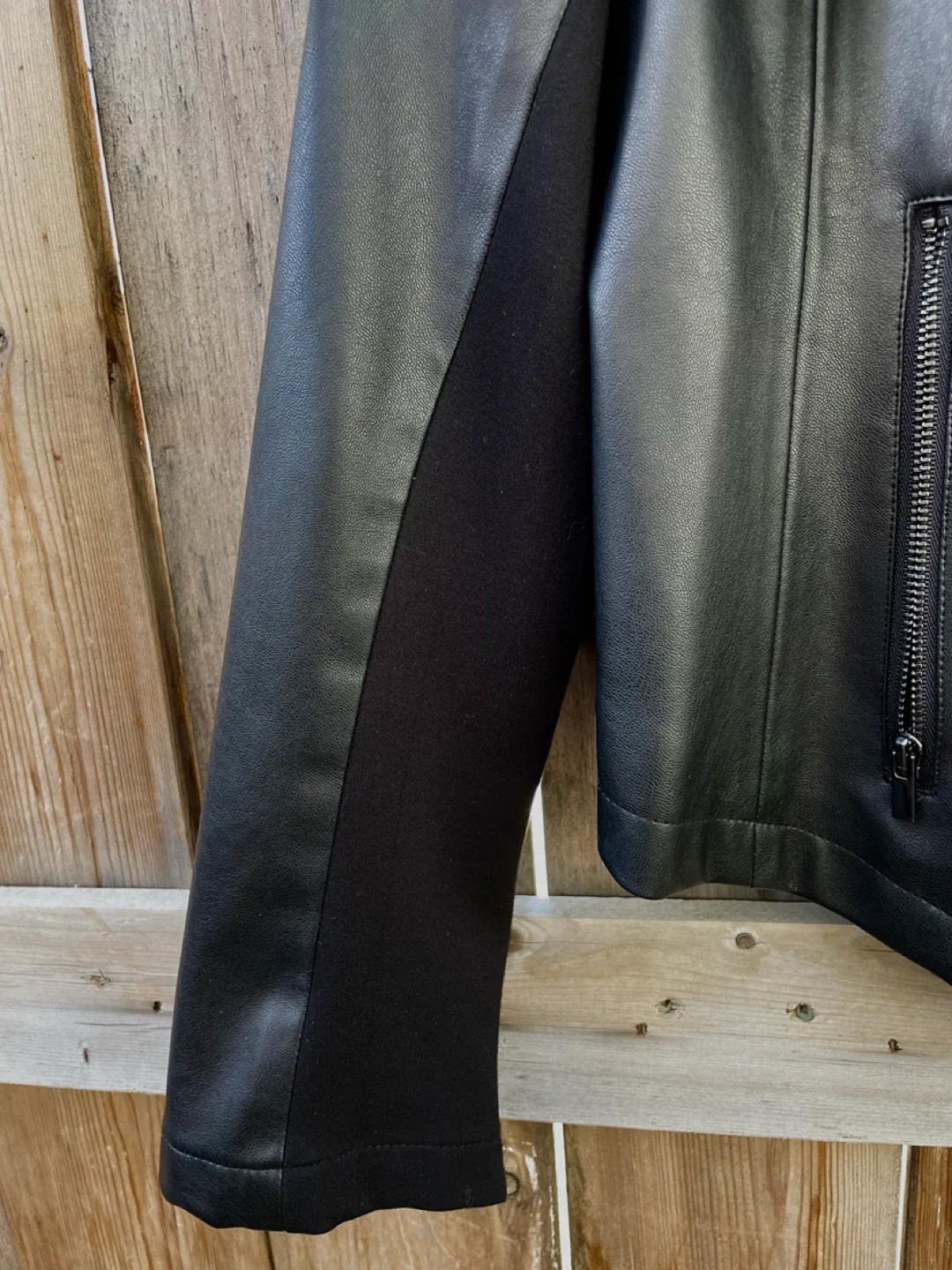 Contemporaine Black Faux Leather Jacket image indicator(3)