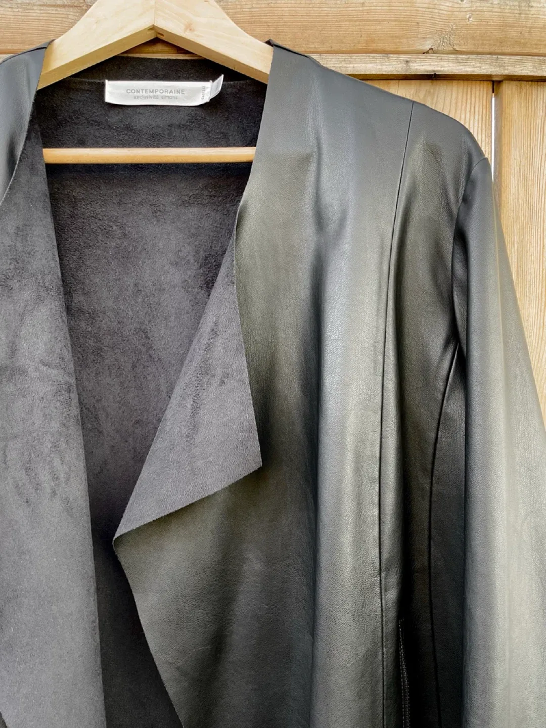 Contemporaine Black Faux Leather Jacket image indicator(2)