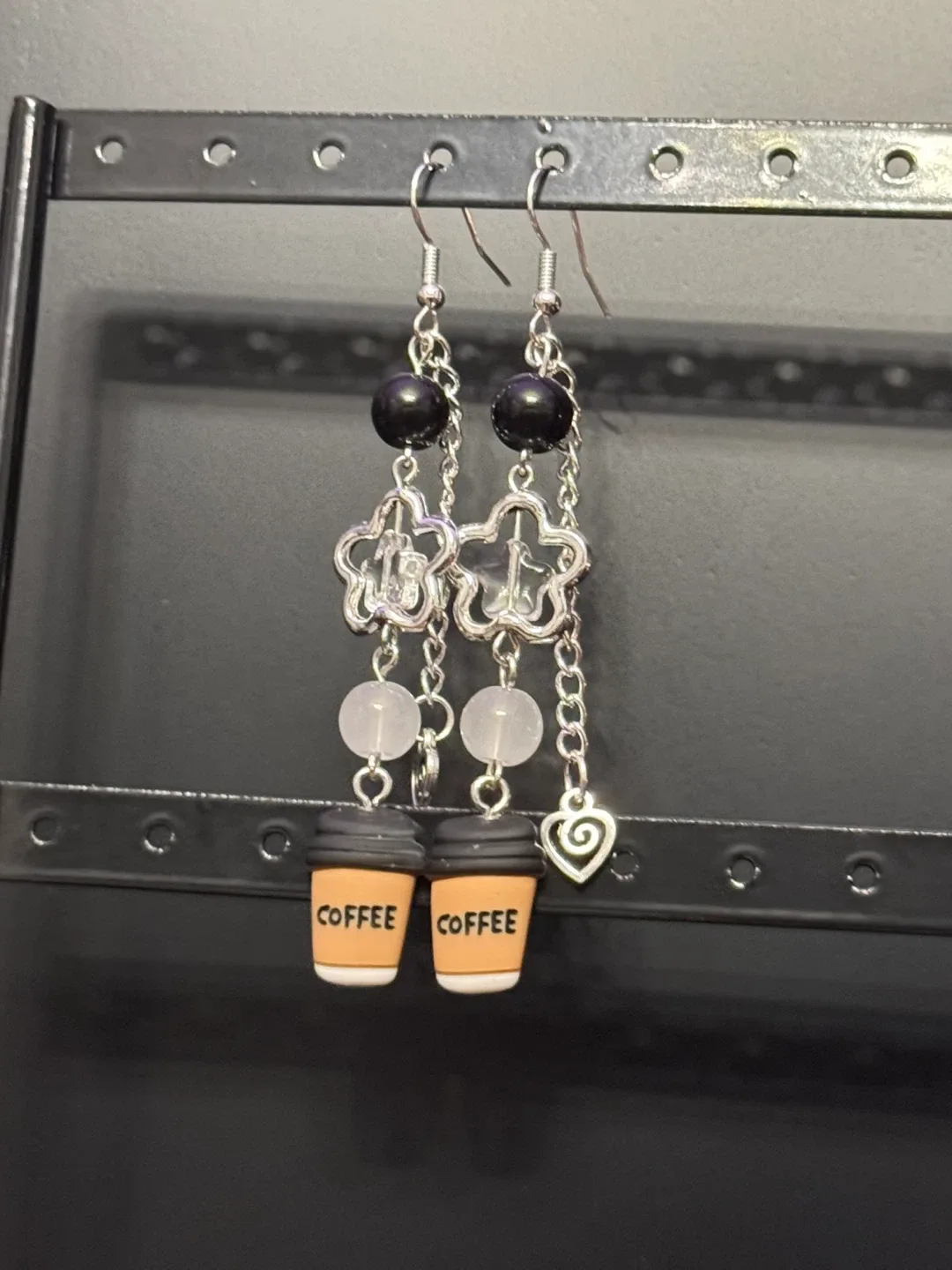 Coffee Cup Dangle Earrings thumbnail