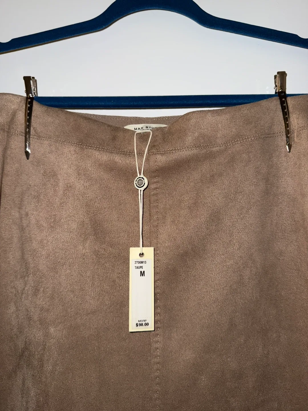 Max Studio Womens Faux Suede A-line Midi Skirt - Size M image indicator(2)