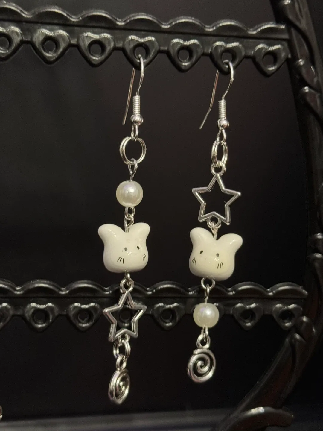 Cat & Star Dangle Earrings thumbnail
