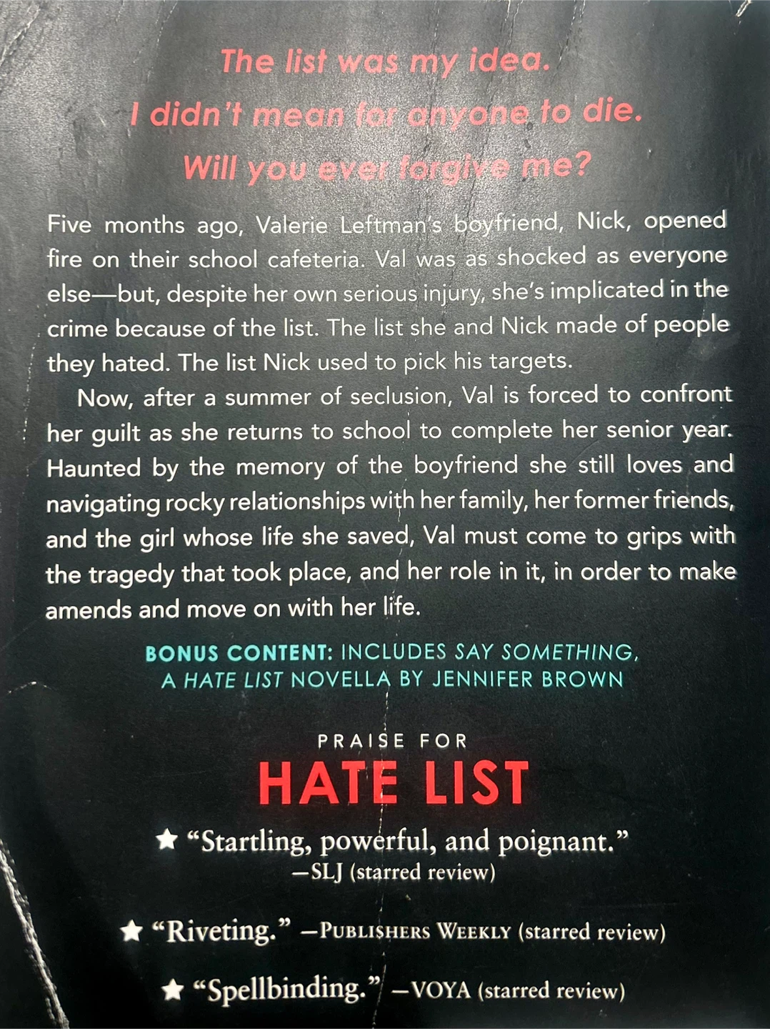 The Hate List by Jennifer Brown - photo 2