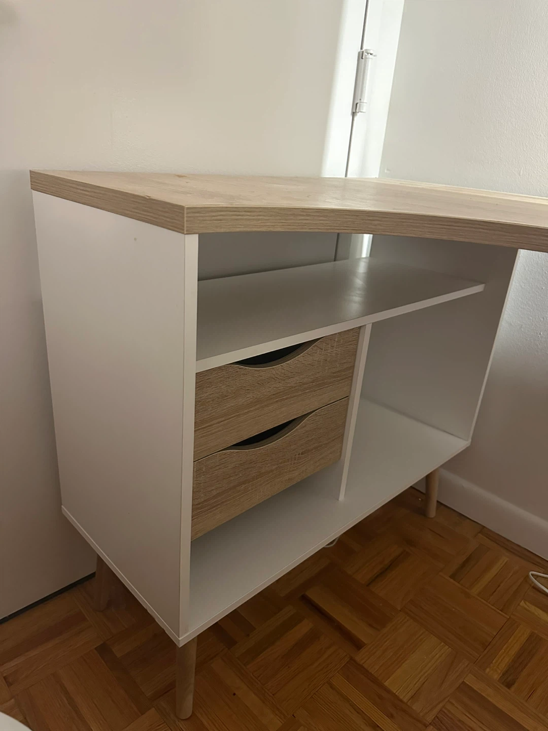 L-Shape Corner Desk - White & Oak - photo 5