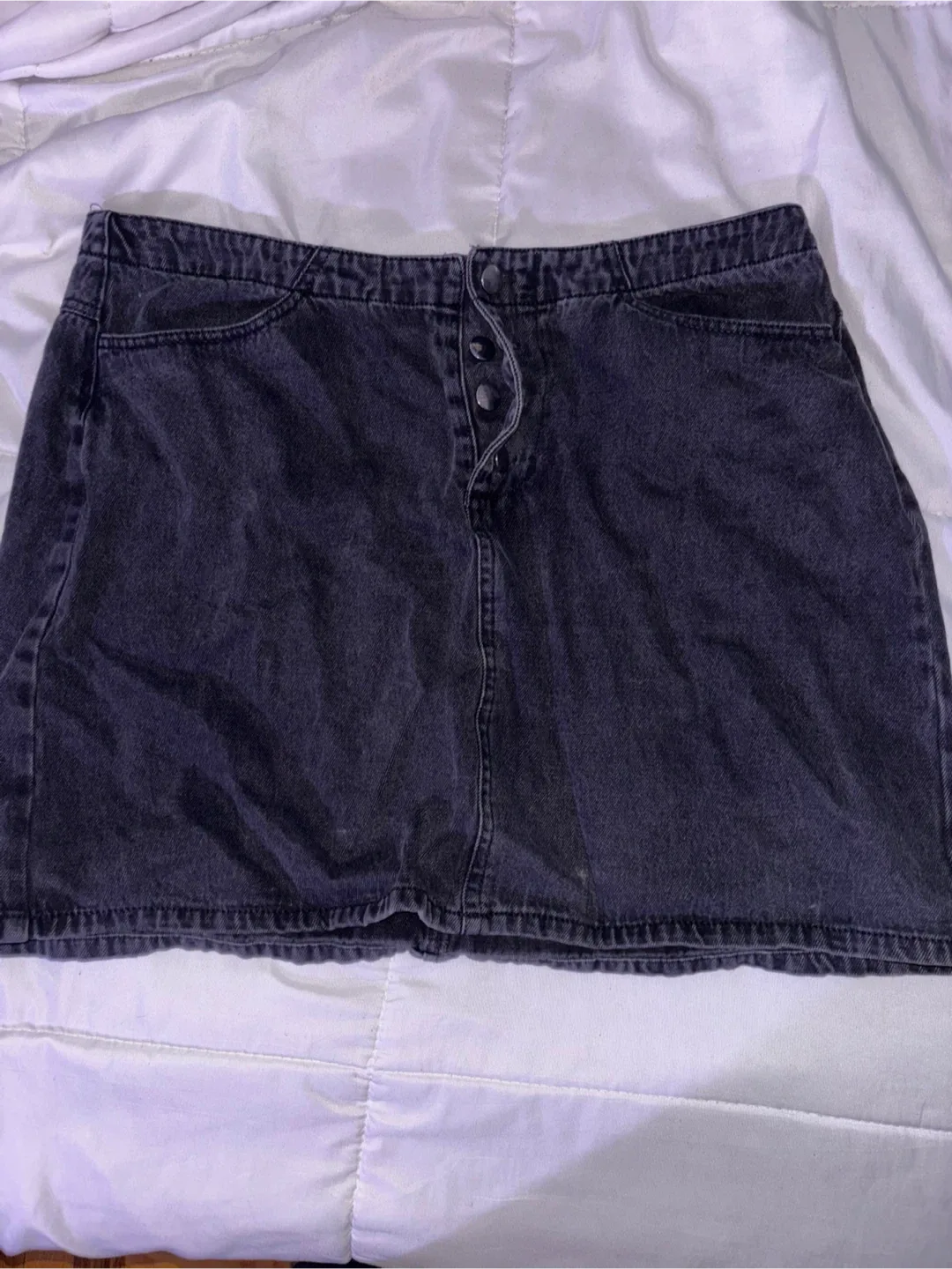 Black Denim Mini Skirt thumbnail