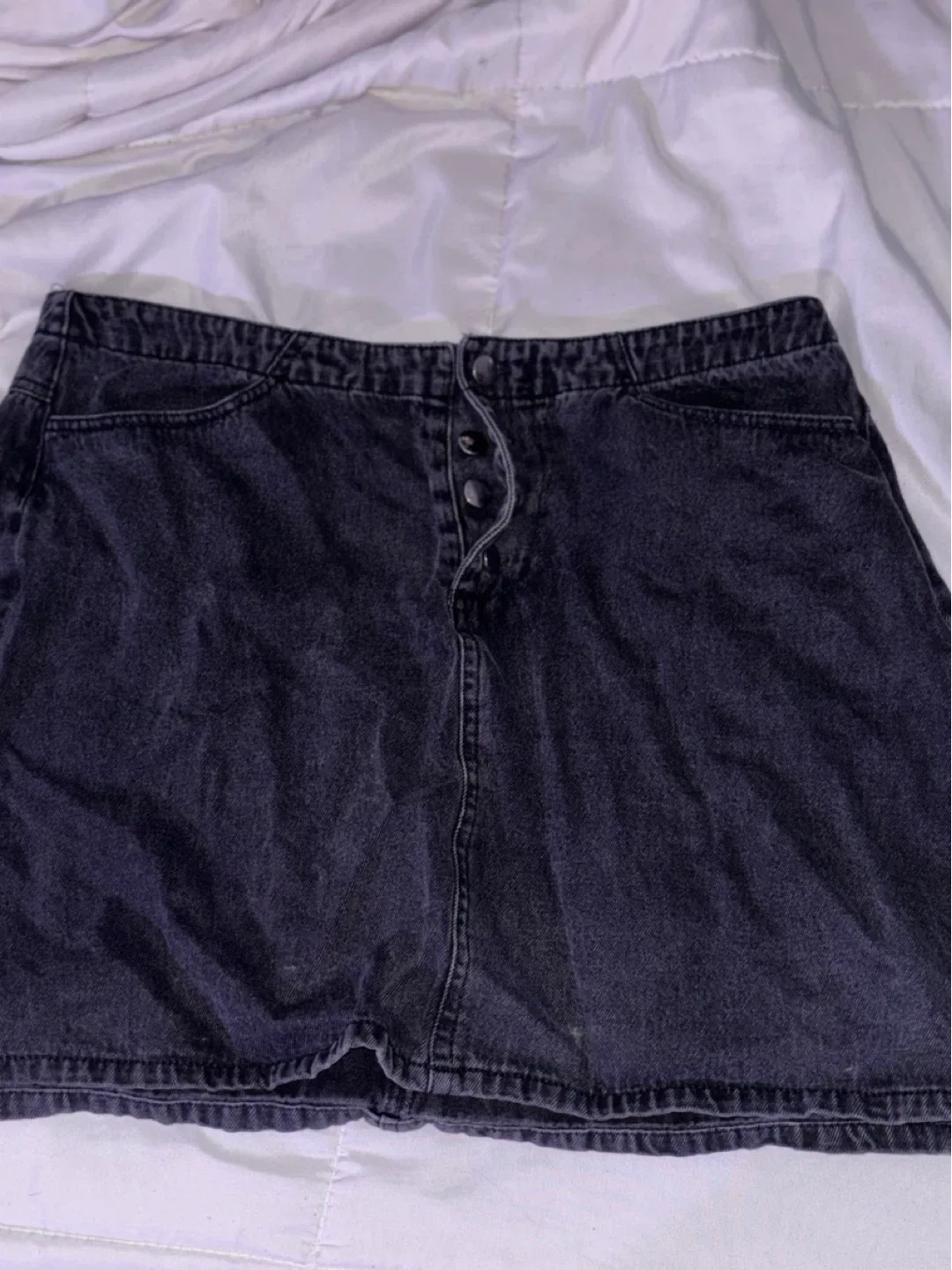 Black Denim Mini Skirt image indicator(3)