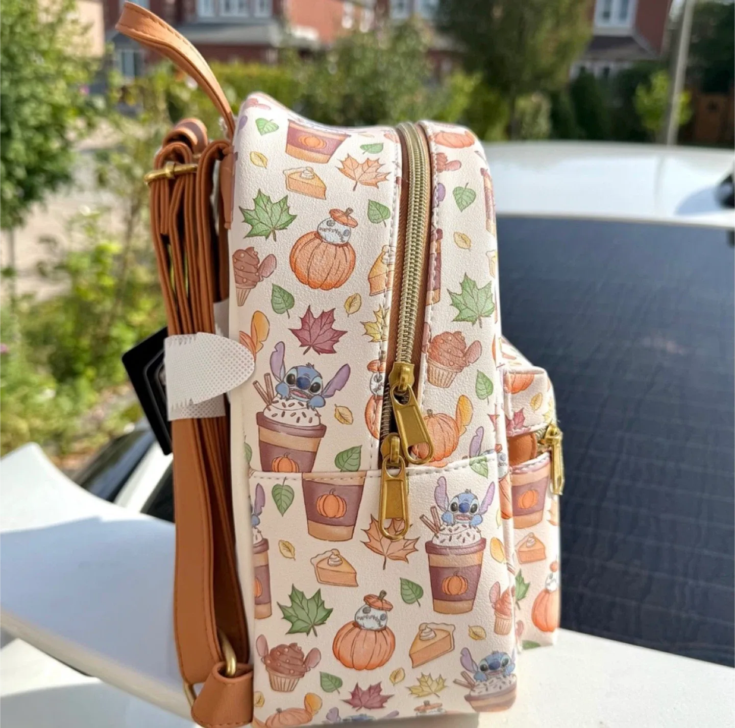 NEW Disney Stitch Pumpkin Spice Latte Loungefly Backpack/Wallet image indicator(4)