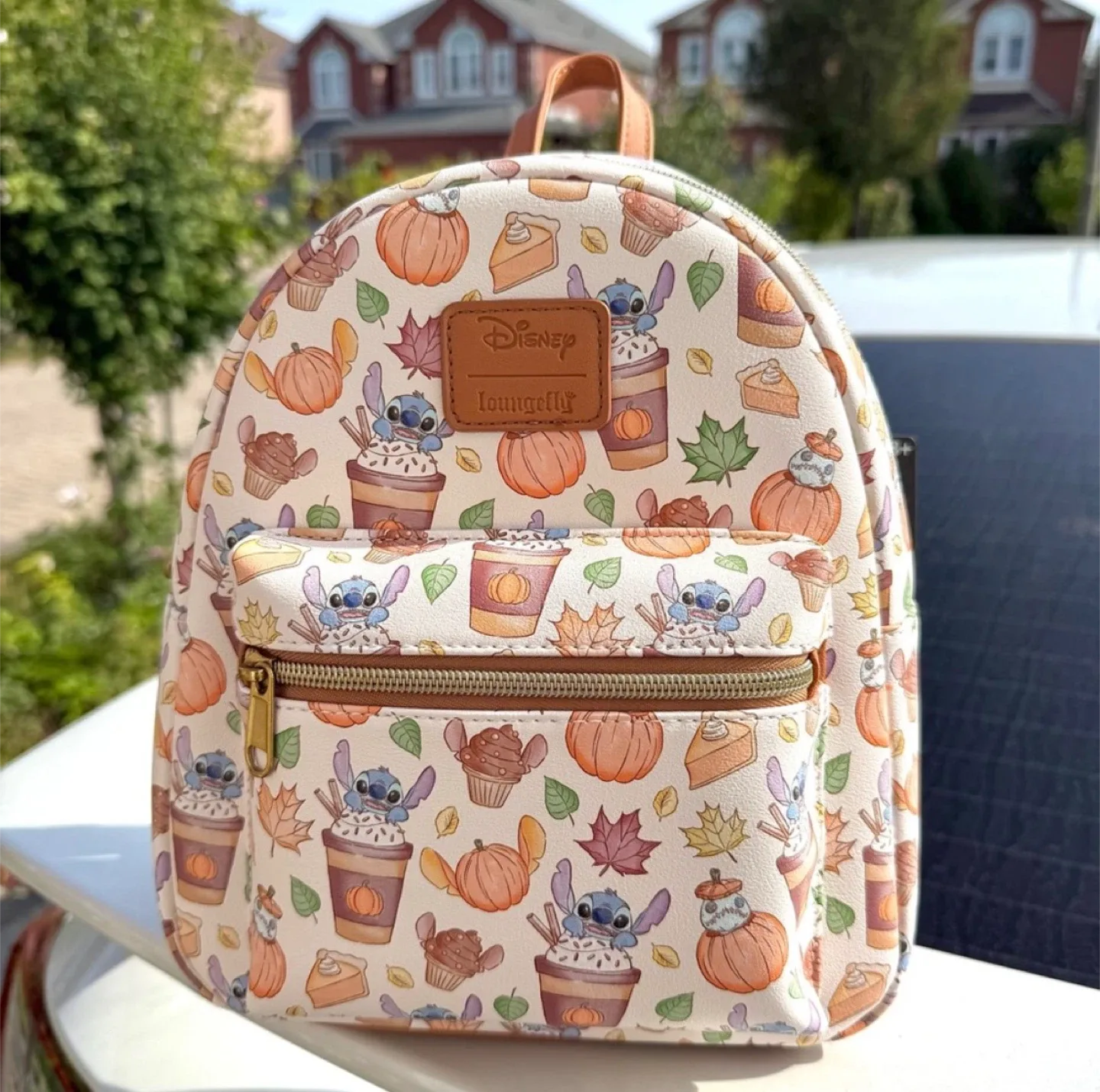 NEW Disney Stitch Pumpkin Spice Latte Loungefly Backpack/Wallet image indicator(2)