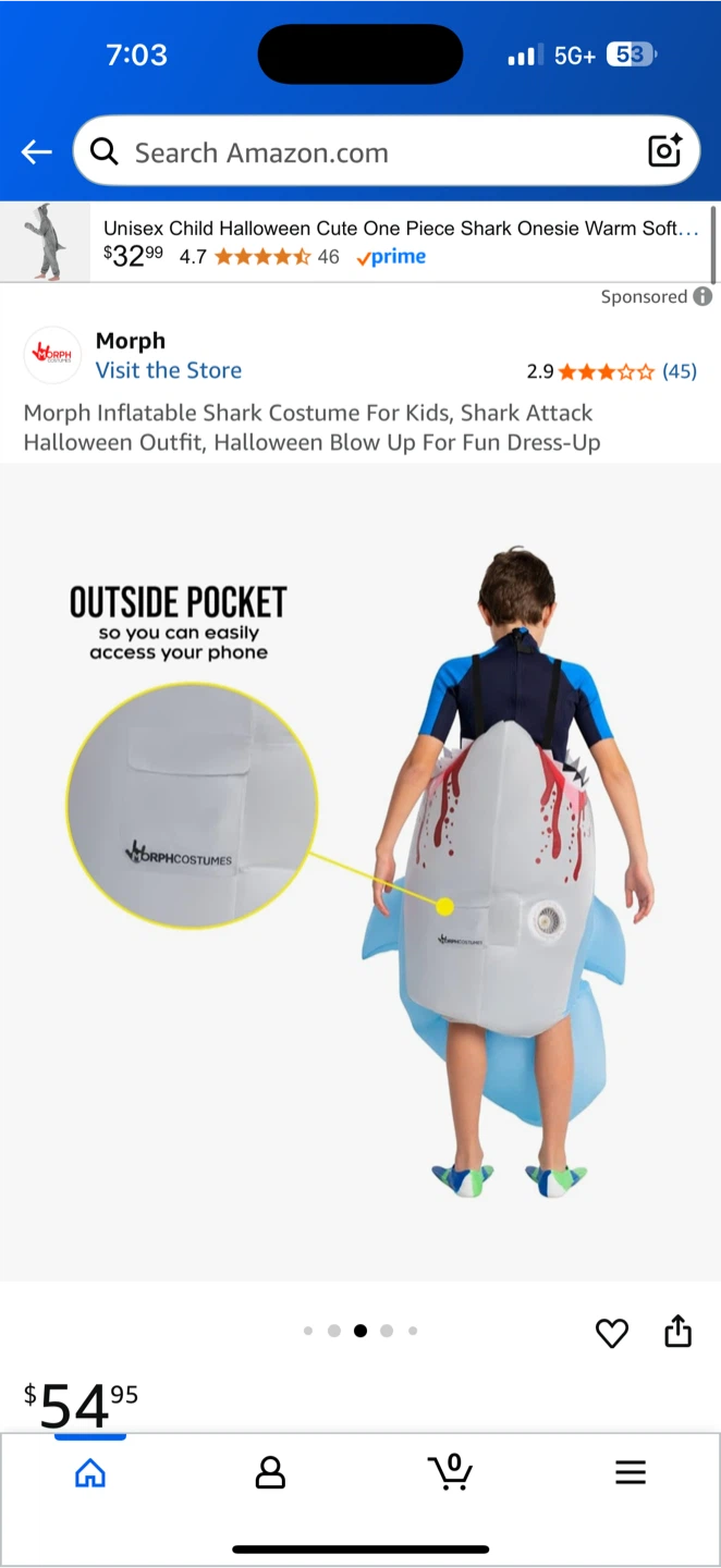 Morph Inflatable Shark Costume for Kids - photo 2