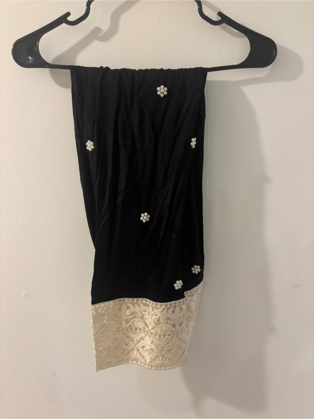 Black Pants with Pearl Detail