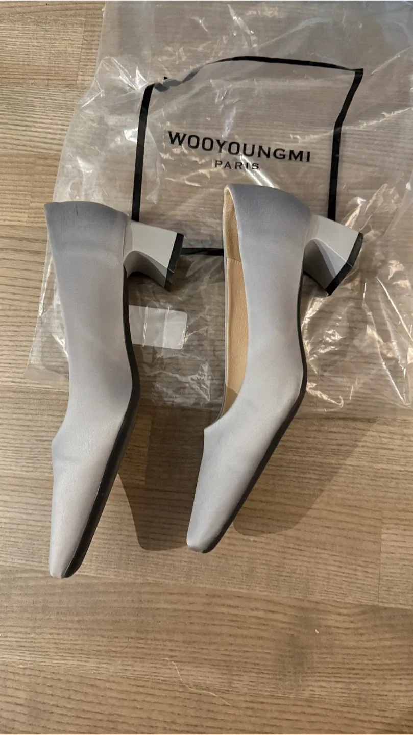 Satin Elegant Grey Heels image indicator(2)