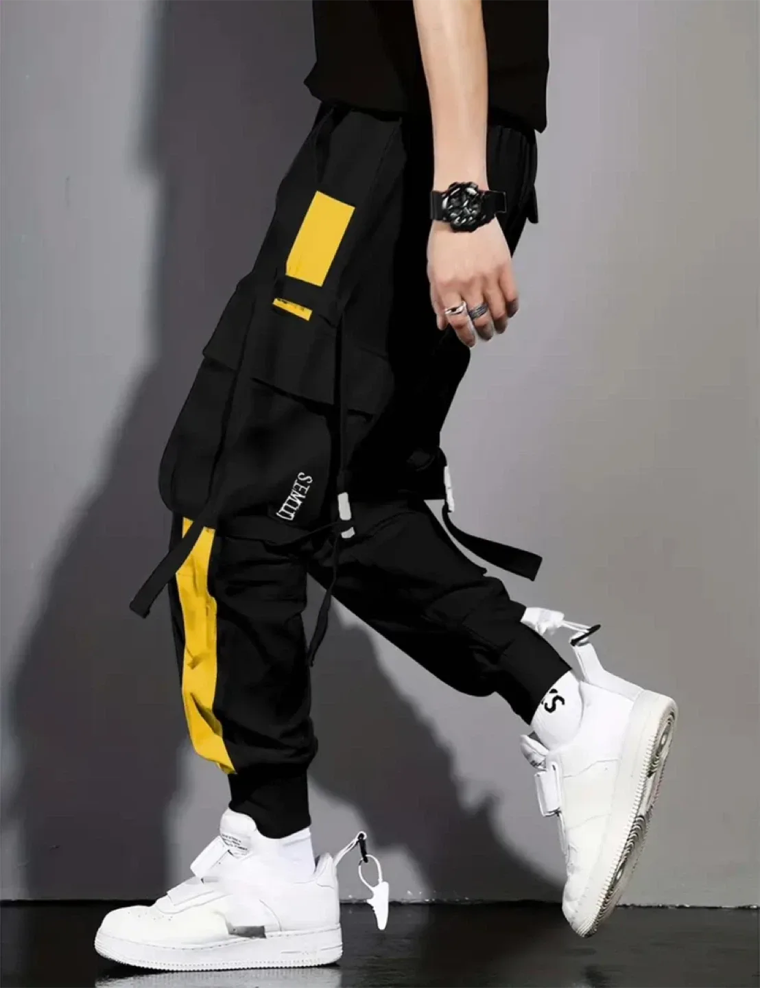 Black & Yellow Cargo Pants thumbnail