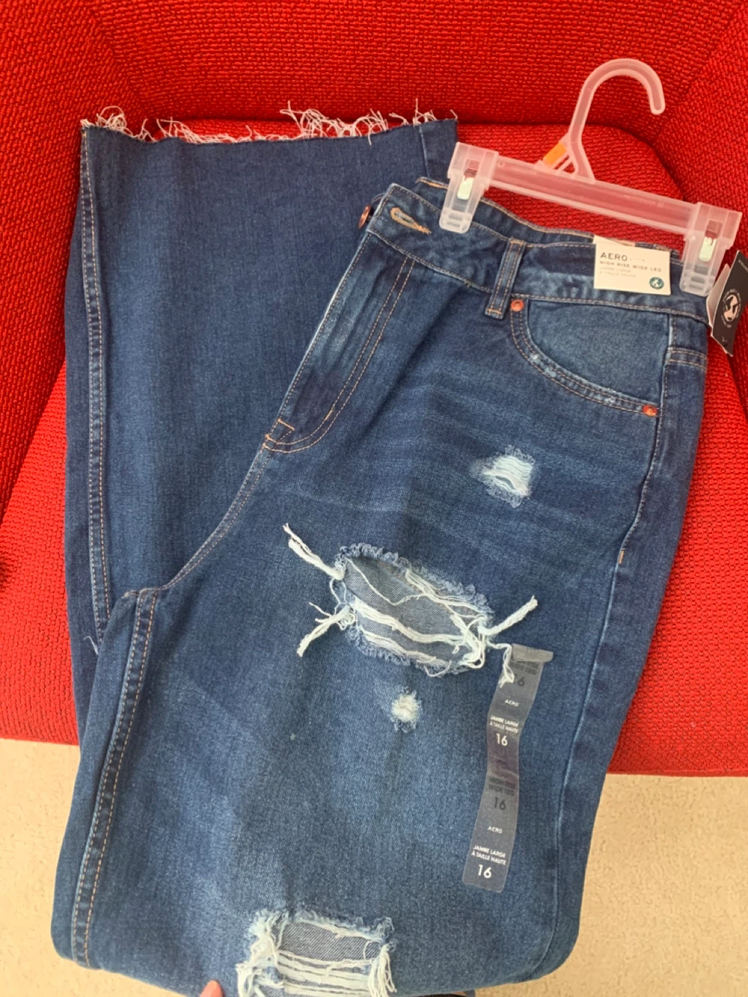 AERO High Rise Wide Leg Jeans Size 16