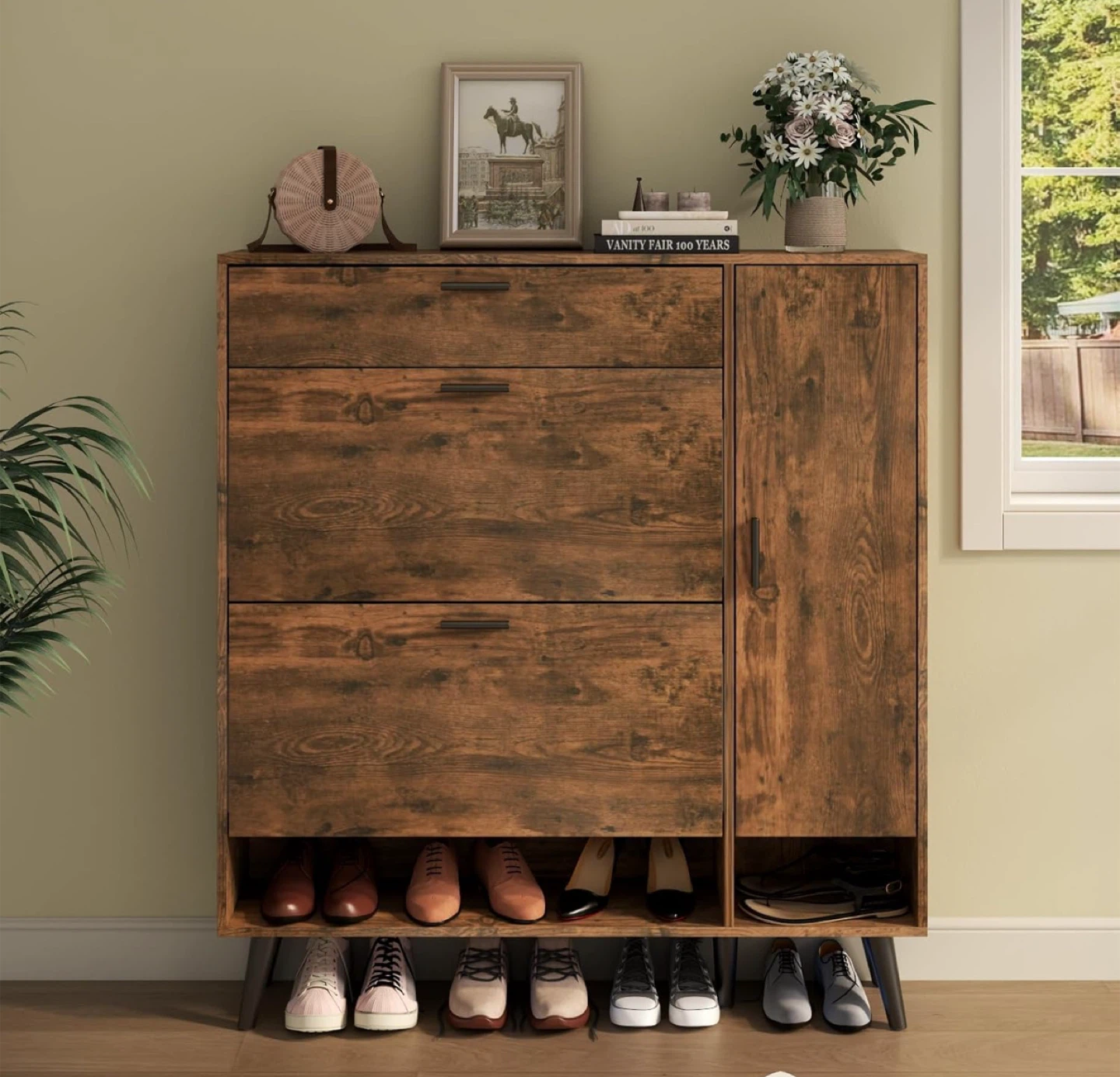 Wooden Shoe Cabinet Organizer - photo 3