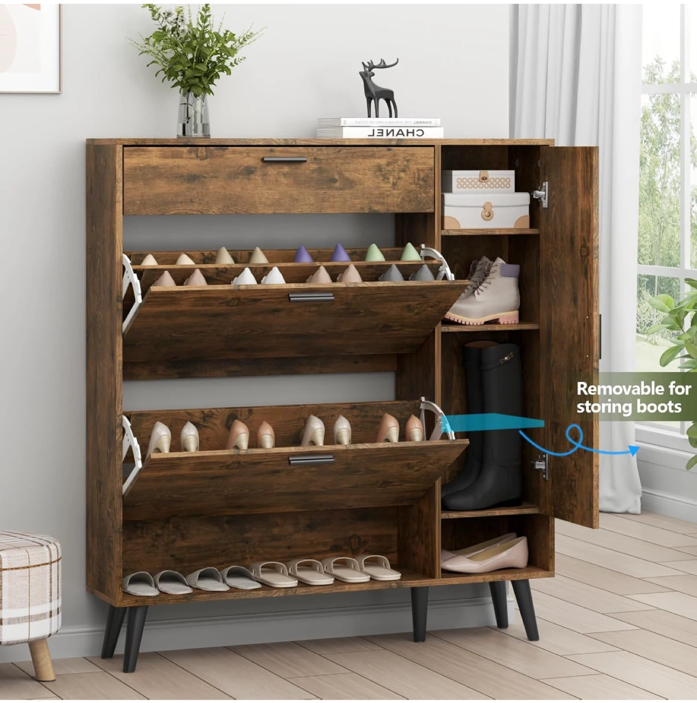 Wooden Shoe Cabinet Organizer - photo 5