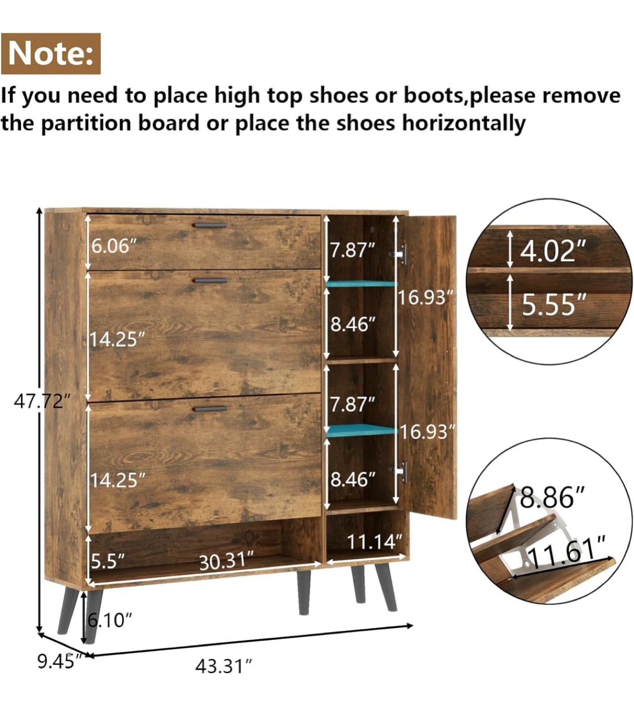 Wooden Shoe Cabinet Organizer - photo 2