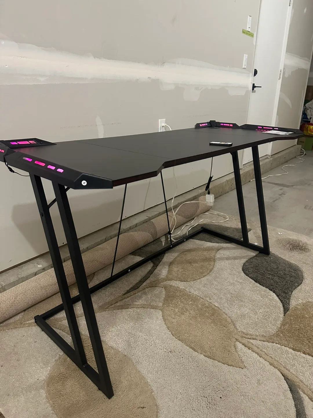 Brand New 55-Inch Gaming Desk with LED Lights image indicator(2)