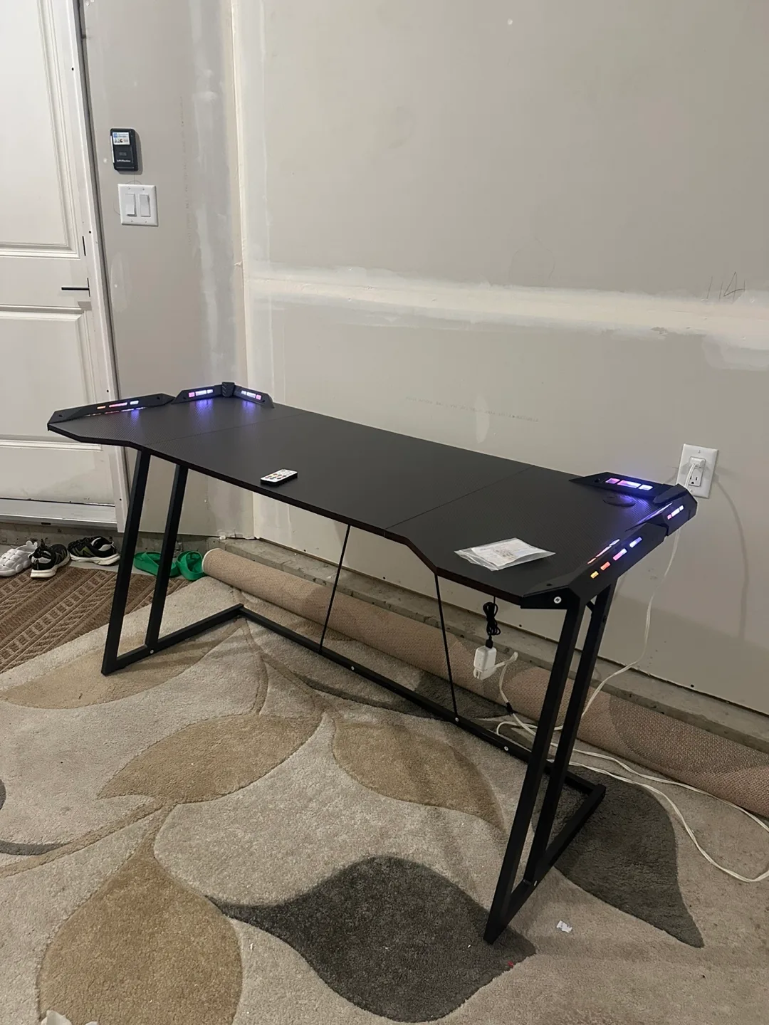 Brand New 55-Inch Gaming Desk with LED Lights image indicator(4)