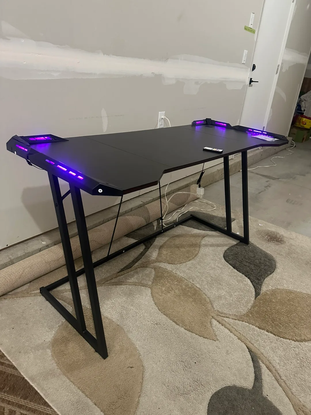 Brand New 55-Inch Gaming Desk with LED Lights image indicator(9)