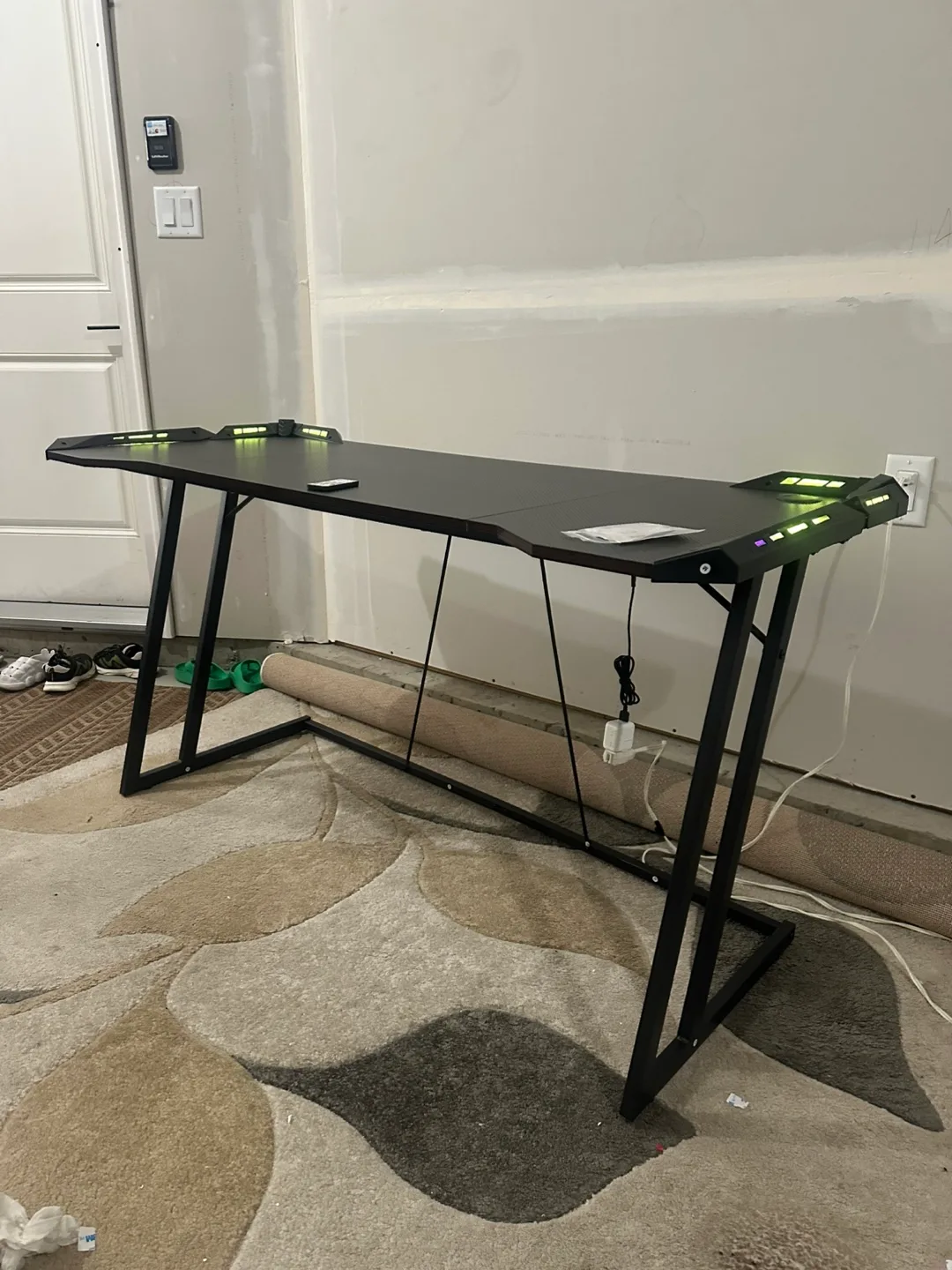 Brand New 55-Inch Gaming Desk with LED Lights image indicator(10)