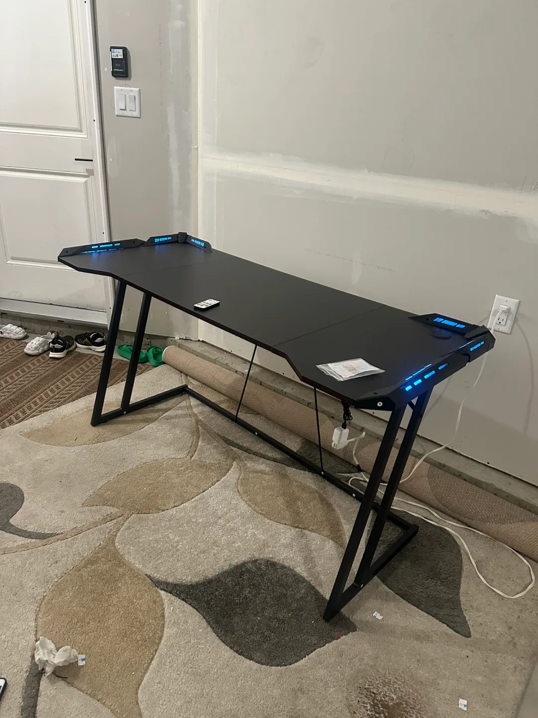 Brand New 55-Inch Gaming Desk with LED Lights image indicator(8)