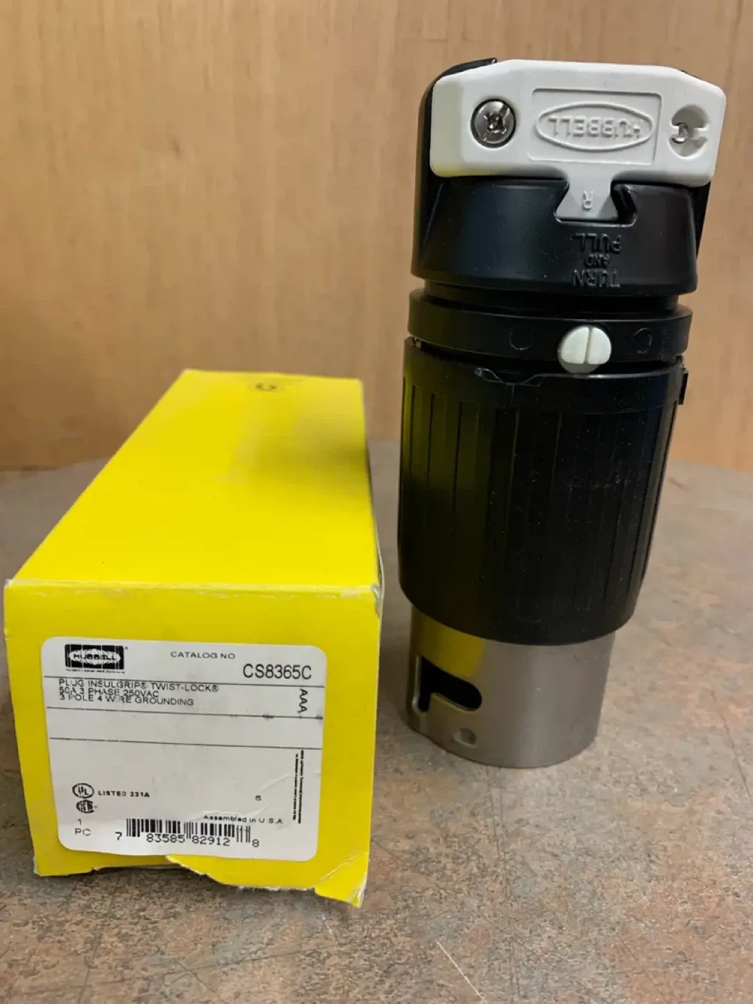 Hubbell CS8365C 50Amp Twistlock 3PH, 250VAC, 4 Wire Plug image indicator(2)