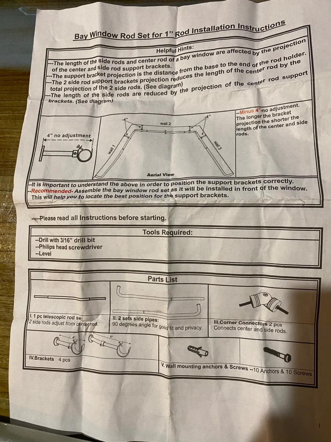 Bay Window Rod Set for 1" Rod image indicator(2)