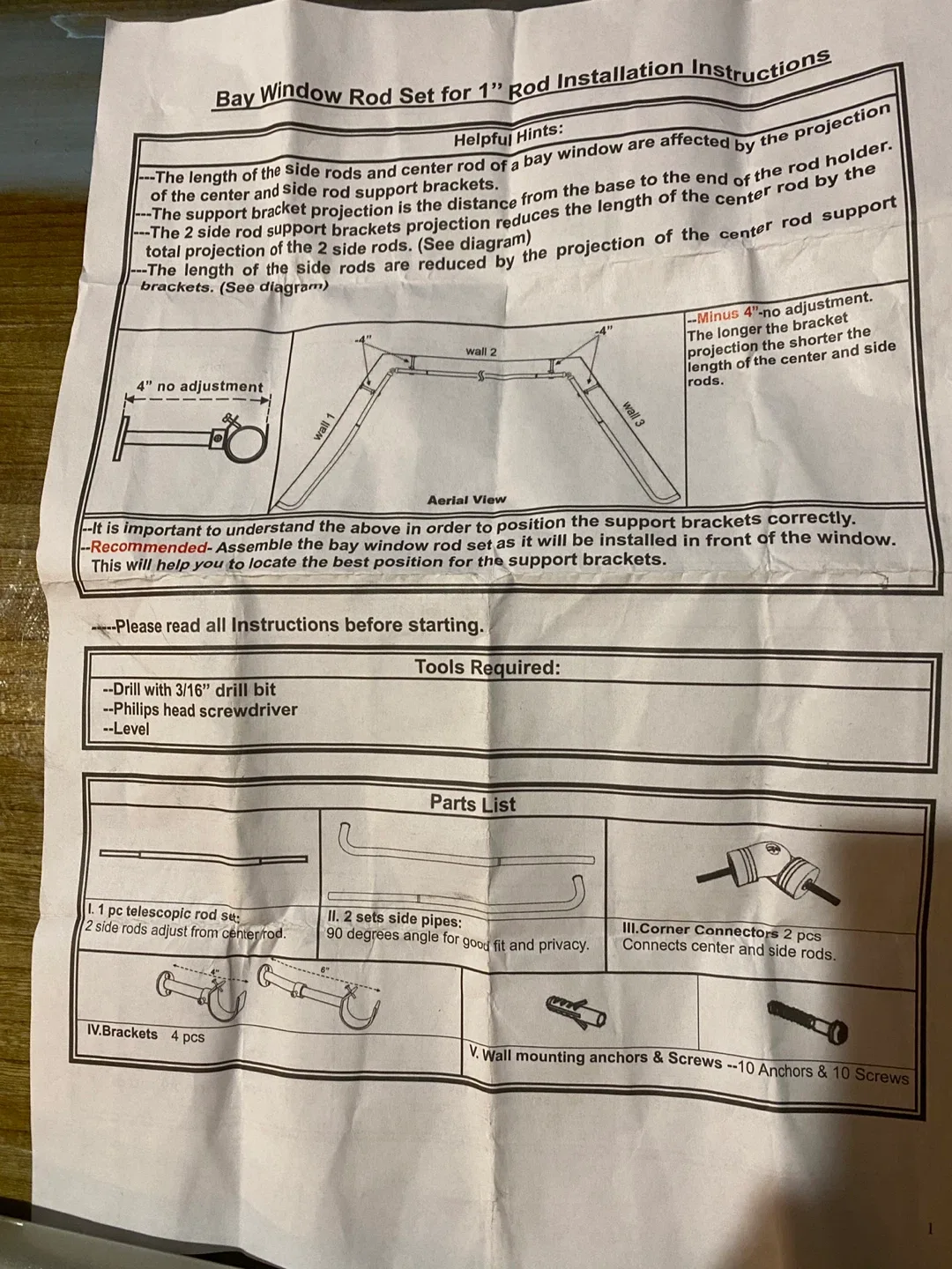 Bay Window Rod Set for 1" Rod image indicator(3)