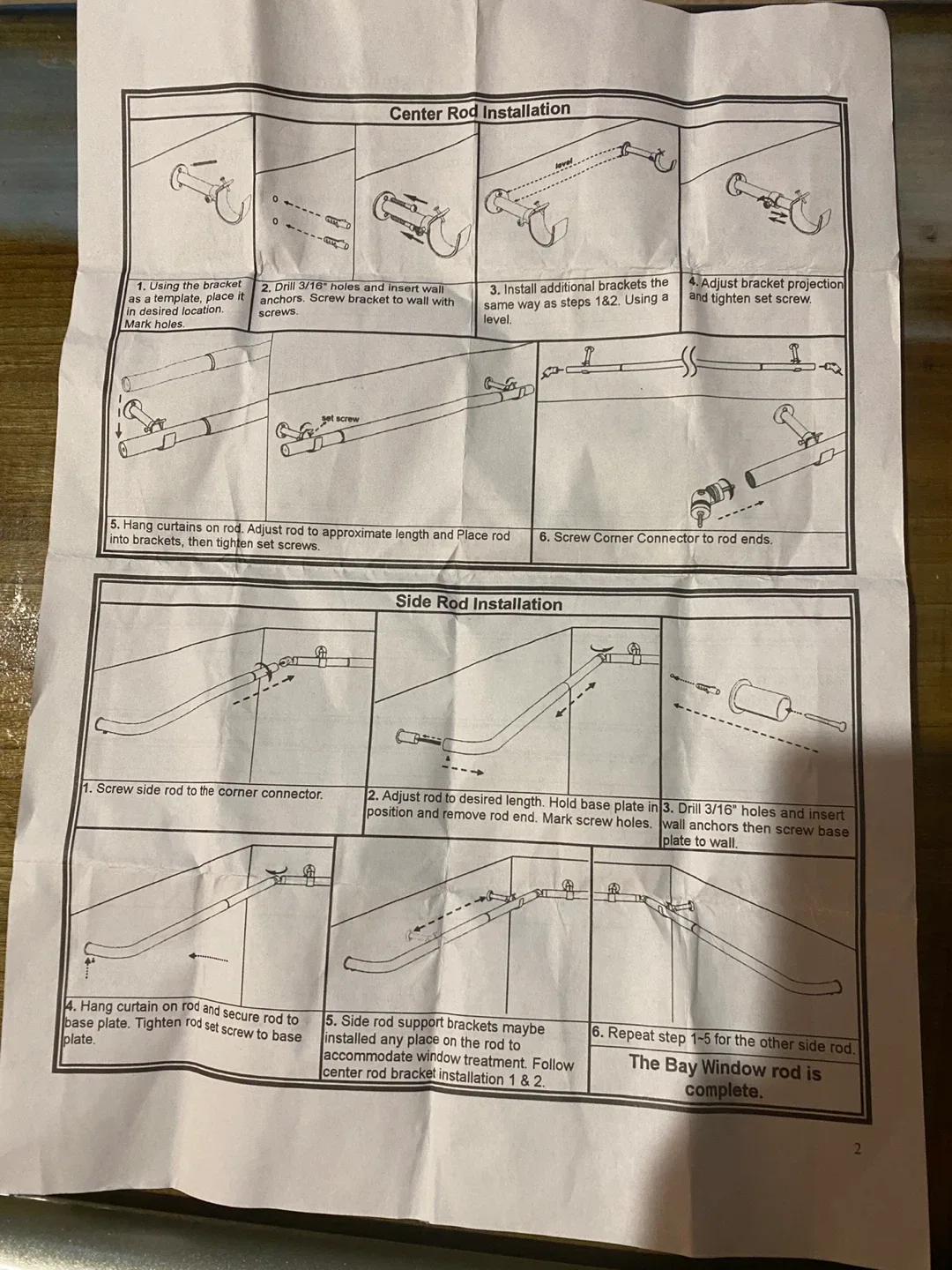 Bay Window Rod Set for 1" Rod image indicator(4)