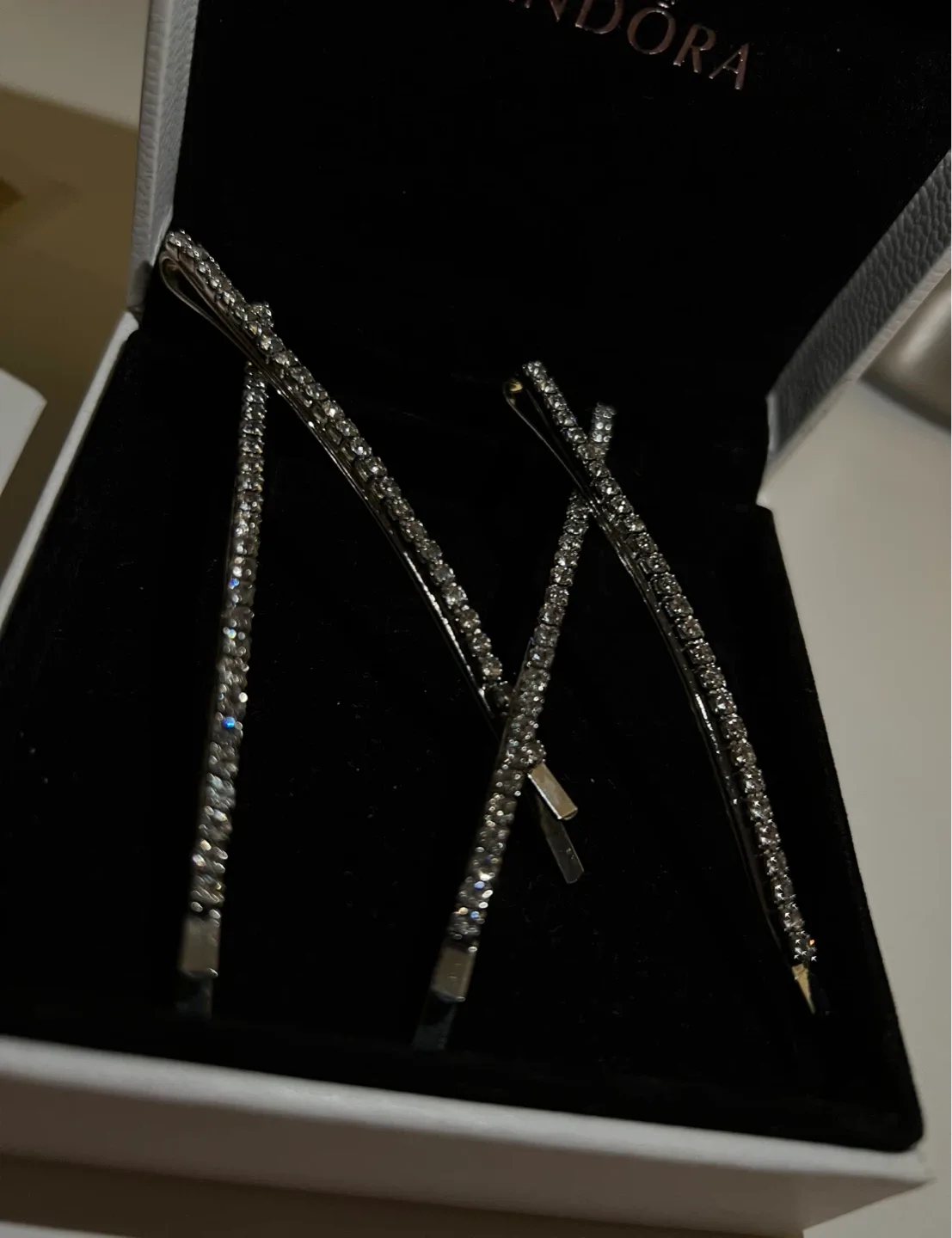 (Retail $58)New Crystal Hair Clips image indicator(3)