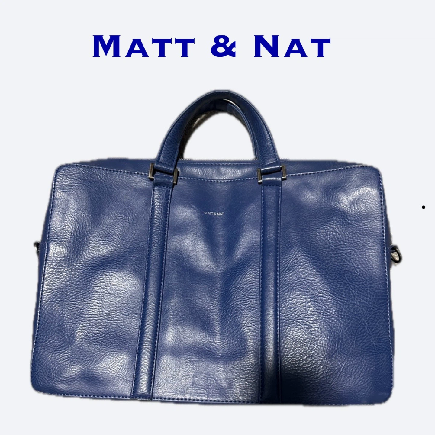 Matt & Nat Blue Vegan Leather Briefcase
