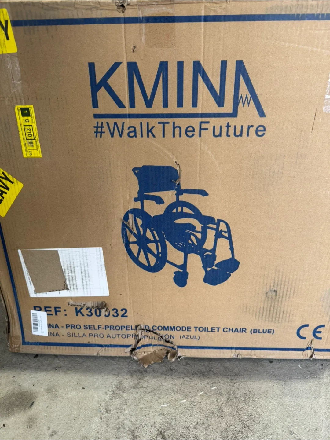 KMINA Self-Propelled Commode Toilet Chair - Blue image indicator(2)