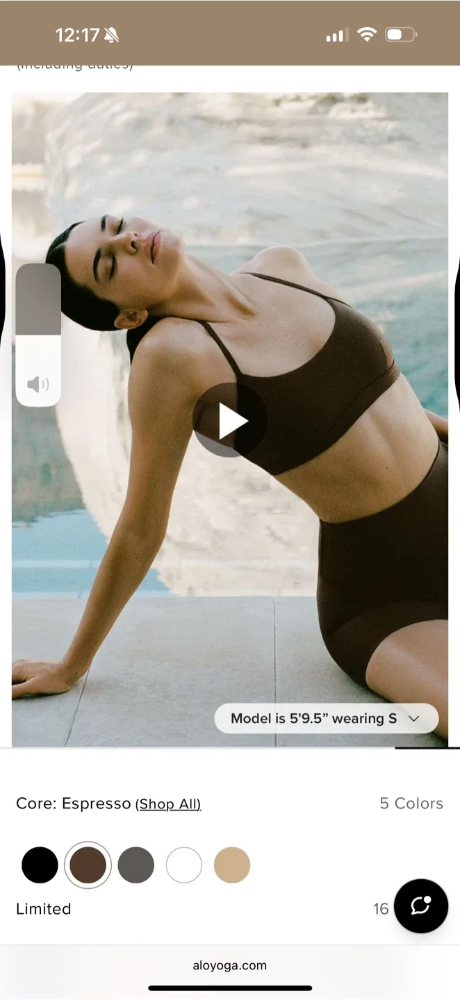 NEW WITH TAGS- Alo Yoga Espresso Intrigue Bra & Shorts - Size XS