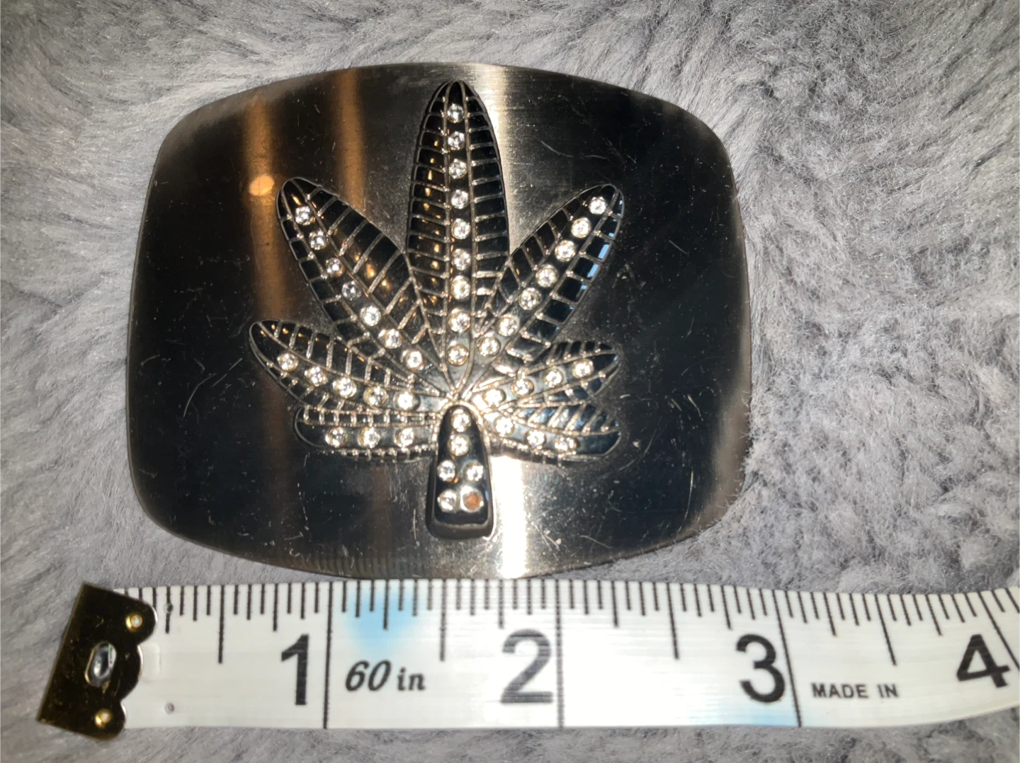 Rhinestone Leaf Belt Buckle - photo 3