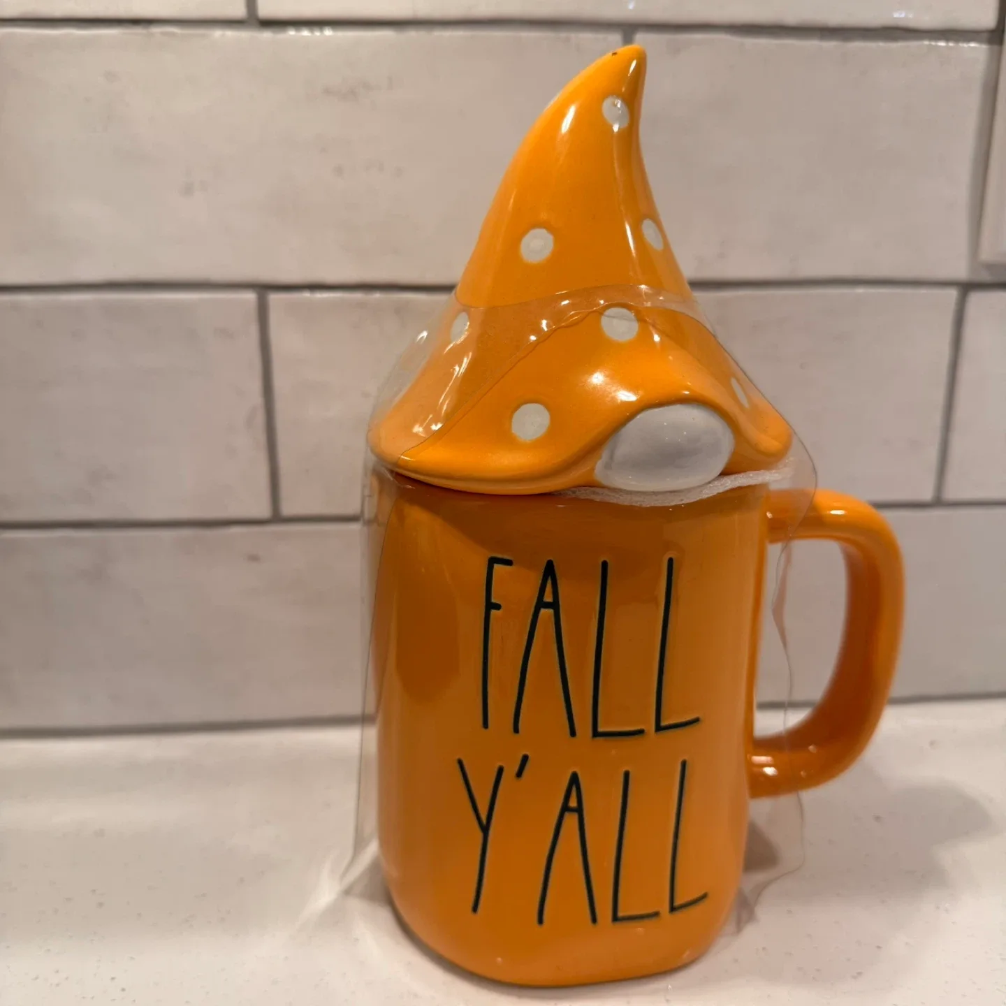 NEW! Rae Dunn FALL Y’ALL Mug With Gnome Hat Topper image indicator(3)
