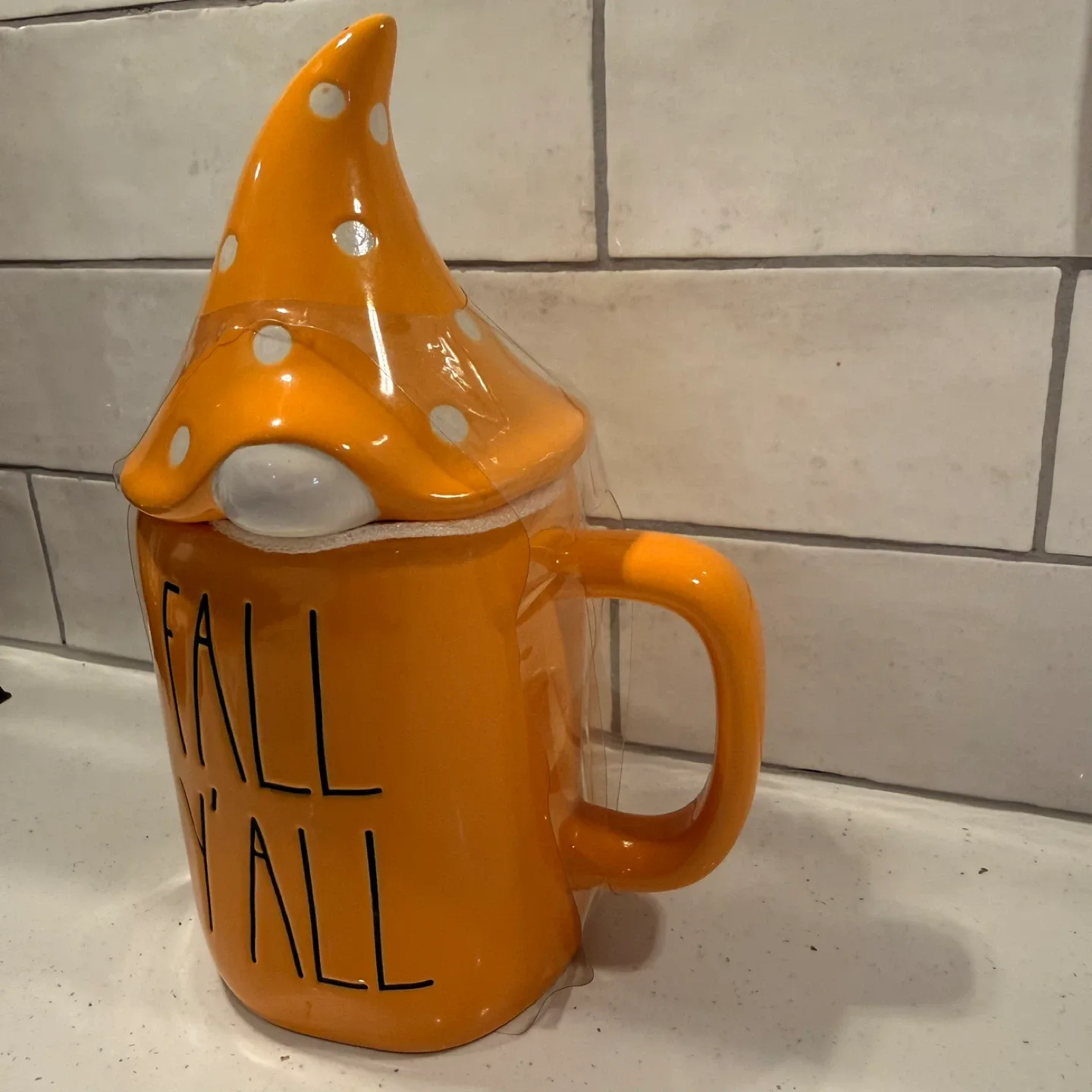 NEW! Rae Dunn FALL Y’ALL Mug With Gnome Hat Topper image indicator(5)